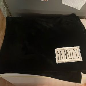 Black super soft Rae Dunn “Family” throw Blanket. Never used. 47x60